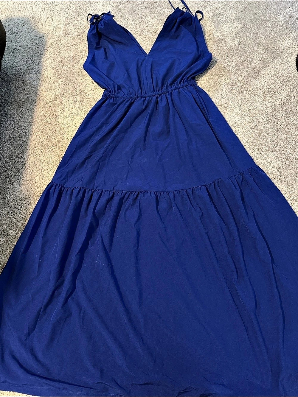 Calvin Klein Tiered Maxi Dress Blue Size 8